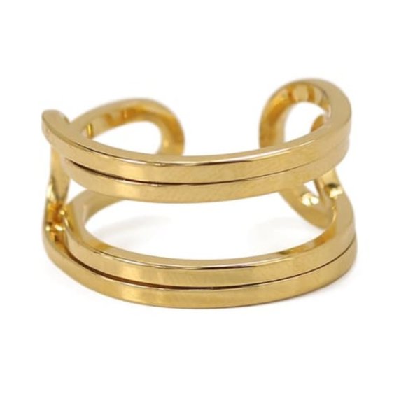 GOLD OPEN SLIT STACKING RING - Picture 3 of 7